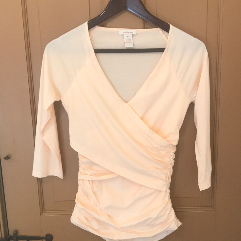 Sundance 3/4 Sleeve Peach Blush Tee XS